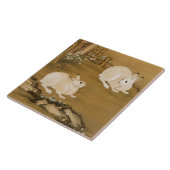 Phoenix Tree & Rabbits Antikes Chinesisches Gemäld Fliese (Seite)