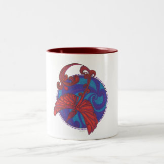 Phoenix über Ton-Tasse des Wasser-2 Zweifarbige Tasse
