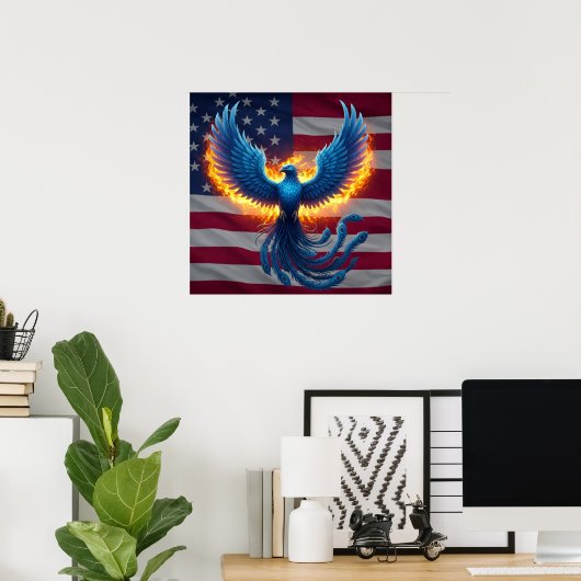 Phoenix und die Flagge Poster (Heimbüro)