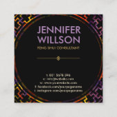 Phoenix und Drachenschmuck Quadratische Visitenkarte (Rückseite)