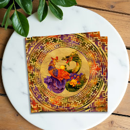 Phoenix und Drachenschmuck Quadratische Visitenkarte