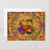 Phoenix und Dragon - Farbe und Gold Postkarte (Vorne/Hinten)