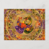 Phoenix und Dragon - Farbe und Gold Postkarte (Vorderseite)