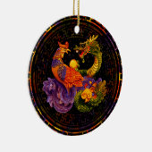 Phoenix und Dragon in Farbe Keramik Ornament (Rechts)