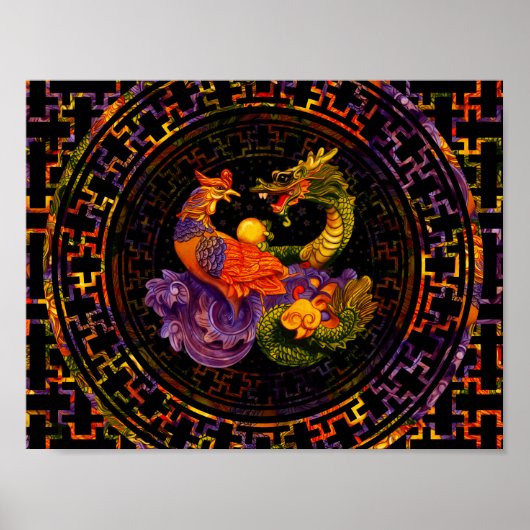 Phoenix und Dragon in Farbe Poster (Vorne)