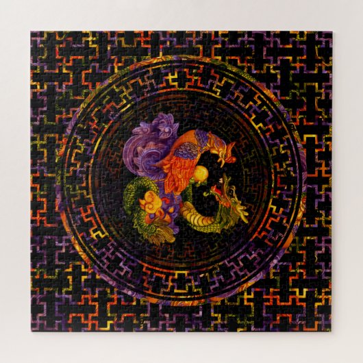 Phoenix und Dragon in Farbe Puzzle (Horizontal)