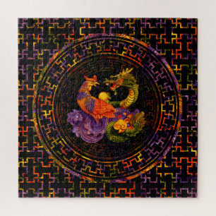Phoenix und Dragon in Farbe Puzzle