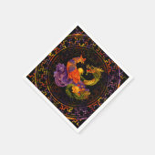 Phoenix und Dragon in Farbe Serviette (Ecke)