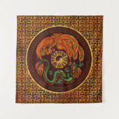 Phoenix und Dragon mit Bagua #1 Wandteppich (Vorderseite (Horizontal))