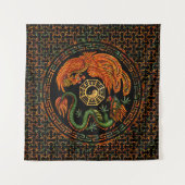 Phoenix und Dragon mit Bagua #2 Wandteppich (Vorderseite (Horizontal))