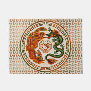 Phoenix und Dragon mit Bagua #3 Fußmatte
