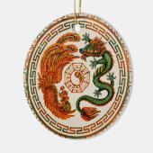 Phoenix und Dragon mit Bagua #3 Keramik Ornament (Links)