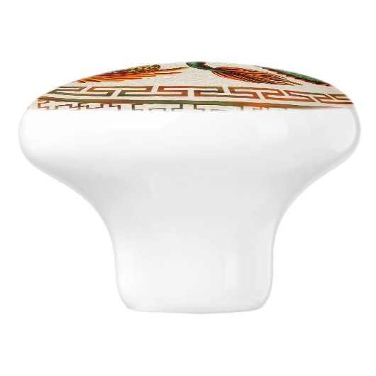 Phoenix und Dragon mit Bagua #3 Keramikknauf (Seitenansicht)