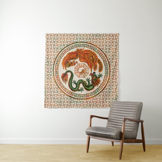 Phoenix und Dragon mit Bagua #3 Wandteppich (Beispiel (Horizontal))
