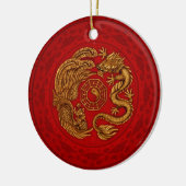 Phoenix und Dragon mit Bagua #4 Keramik Ornament (Links)