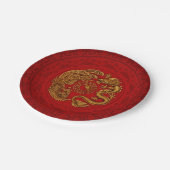 Phoenix und Dragon mit Bagua #4 Pappteller (Schrägansicht)