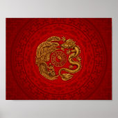 Phoenix und Dragon mit Bagua #4 Poster (Vorne)