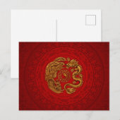 Phoenix und Dragon mit Bagua #4 Postkarte (Vorne/Hinten)