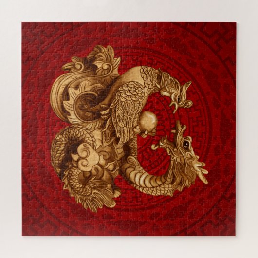 Phoenix und Dragon - rot Puzzle (Horizontal)