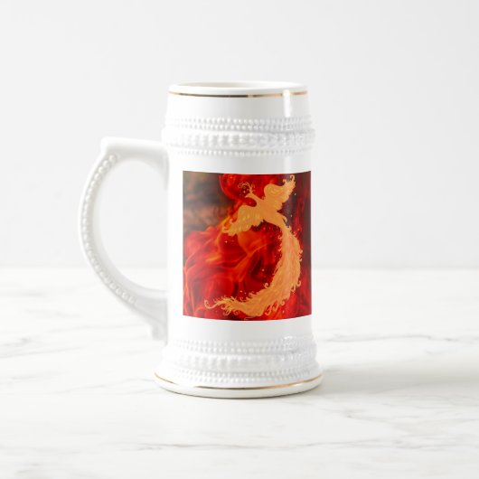 Phoenix und Feuer Bierglas (Links)