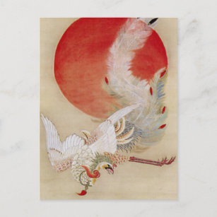 Phoenix und Sun-Malerei von Ito Jakuchu Postkarte