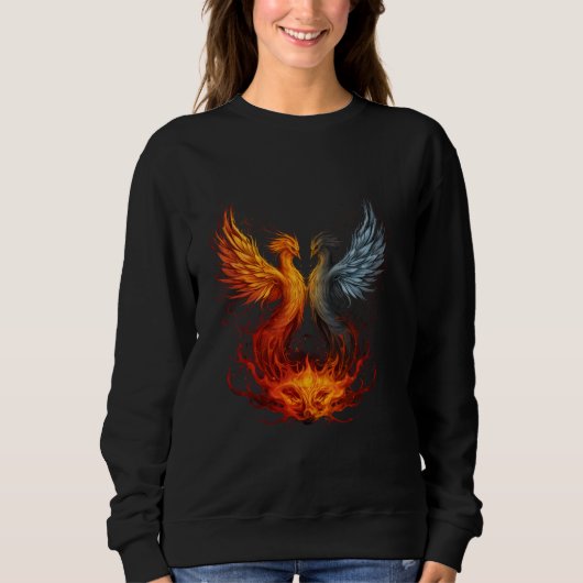 Phoenix-Verjüngung Mythischer Vogelkünstler Sweatshirt (Vorderseite)