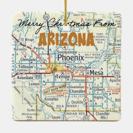 Phoenix Vintage Karte Keramikornament (Rückseite)