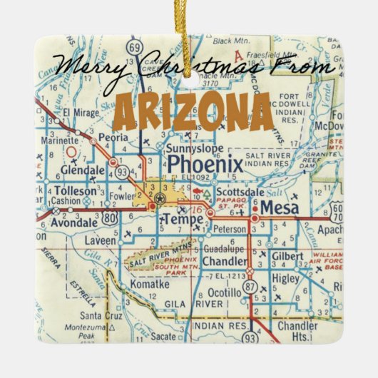 Phoenix Vintage Karte Keramikornament (Vorderseite)