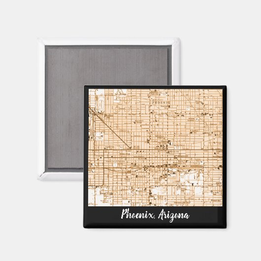 Phoenix Vintage Karte Magnet (Vorderseite/Rückseite)