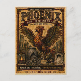 Phoenix, Vintage Zirkus-Monster Postkarte
