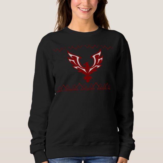 Phoenix-Vogel in Rot mit einheimischer Grenze Sweatshirt (Vorderseite)