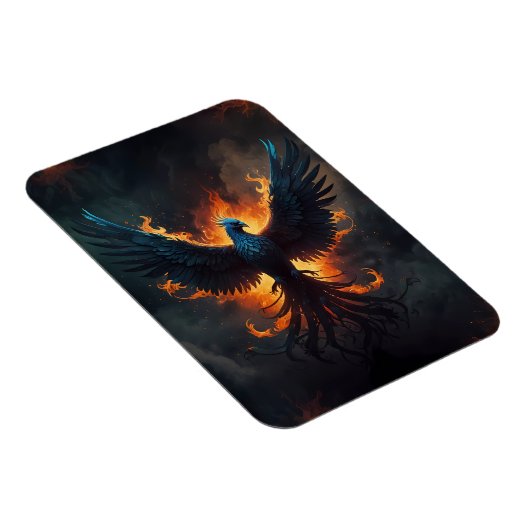 Phoenix-Vogel steigt mit Flammen auf Magnet (Rechte Seite)