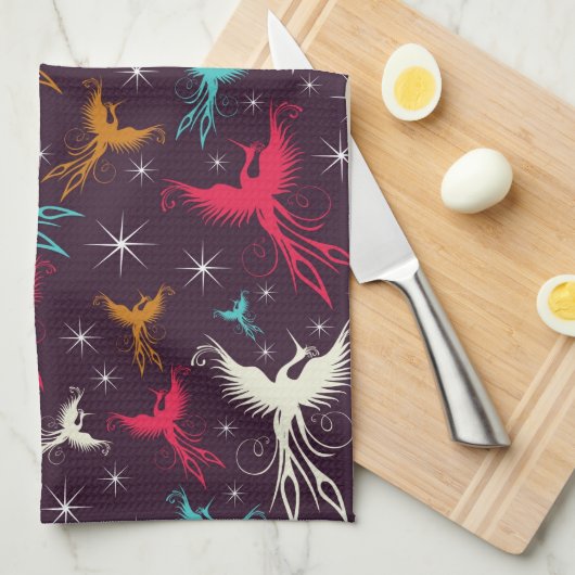 Phoenix-Vogel-Zahl Muster Handtuch (Viertel Falte)