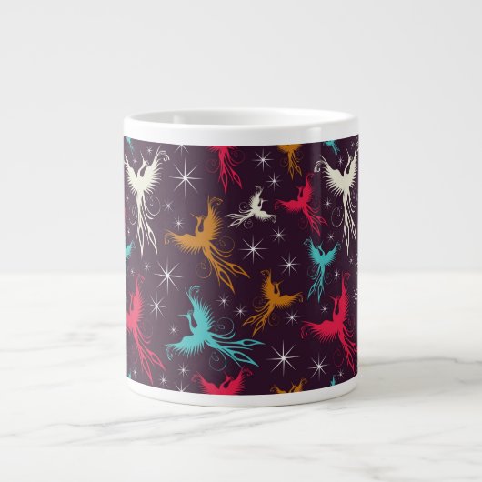 Phoenix-Vogel-Zahl Muster Jumbo-Tasse (Vorderseite)