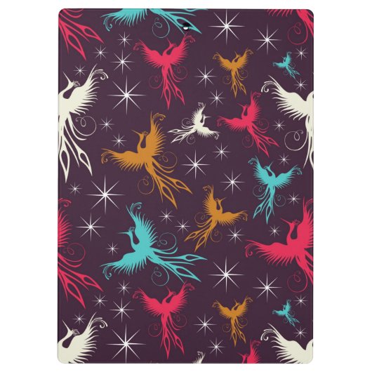 Phoenix-Vogel-Zahl Muster Klemmbrett (Rückseite)