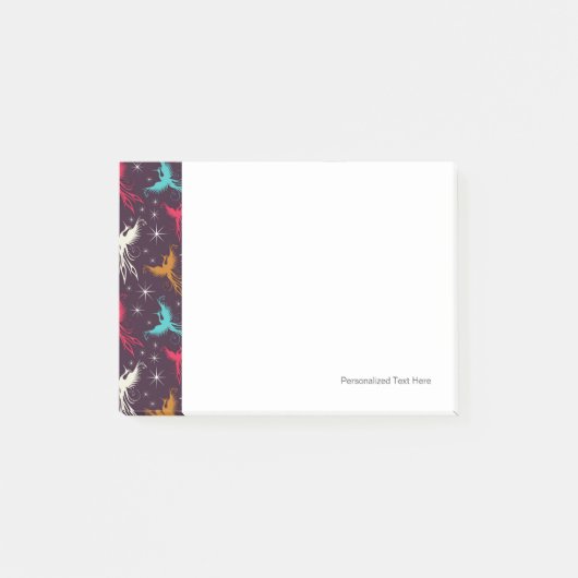 Phoenix-Vogel-Zahl Muster Post-it Klebezettel (Vorderseite)