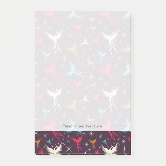 Phoenix-Vogel-Zahl Muster Post-it Klebezettel (Vorderseite)