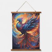 Phoenix Wall Tapestry Wandteppich Mit Holzrahmen (Vorderseite)