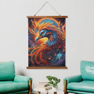 Phoenix Wall Tapestry Wandteppich Mit Holzrahmen