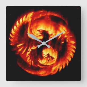 Phoenix-Wand Quadratische Wanduhr