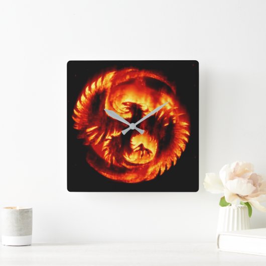 Phoenix-Wand Quadratische Wanduhr (Zuhause)