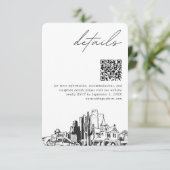 Phoenix Wedding Modern Details QR Code Begleitkarte (Stehend Vorderseite)