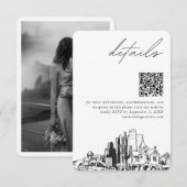 Phoenix Wedding Modern Details QR Code Begleitkarte (Vorne/Hinten)