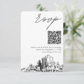 Phoenix Wedding Modern UAWG QR Code Begleitkarte (Stehend Vorderseite)