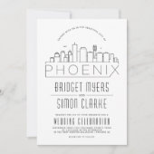 Phoenix Wedding | Stilisierte Skyline-Einladung Einladung (Vorderseite)