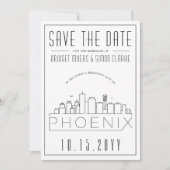Phoenix Wedding Stylized Skyline Save the Date Einladung (Vorderseite)