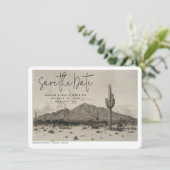 Phoenix Wedding Vintag Postcard Save the Date Einladung (Stehend Vorderseite)