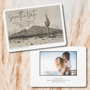 Phoenix Wedding Vintag Postcard Save the Date Einladung
