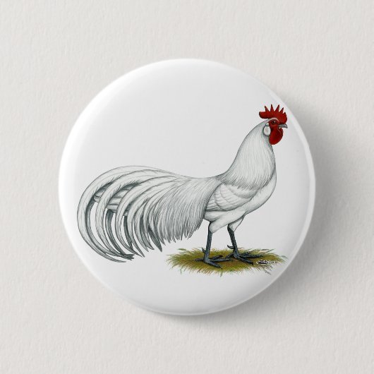 Phoenix: Weißer Rooster Button (Vorderseite)