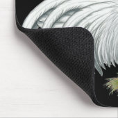 Phoenix: Weißer Rooster Mousepad (Ecke)